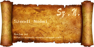 Szendi Noémi névjegykártya